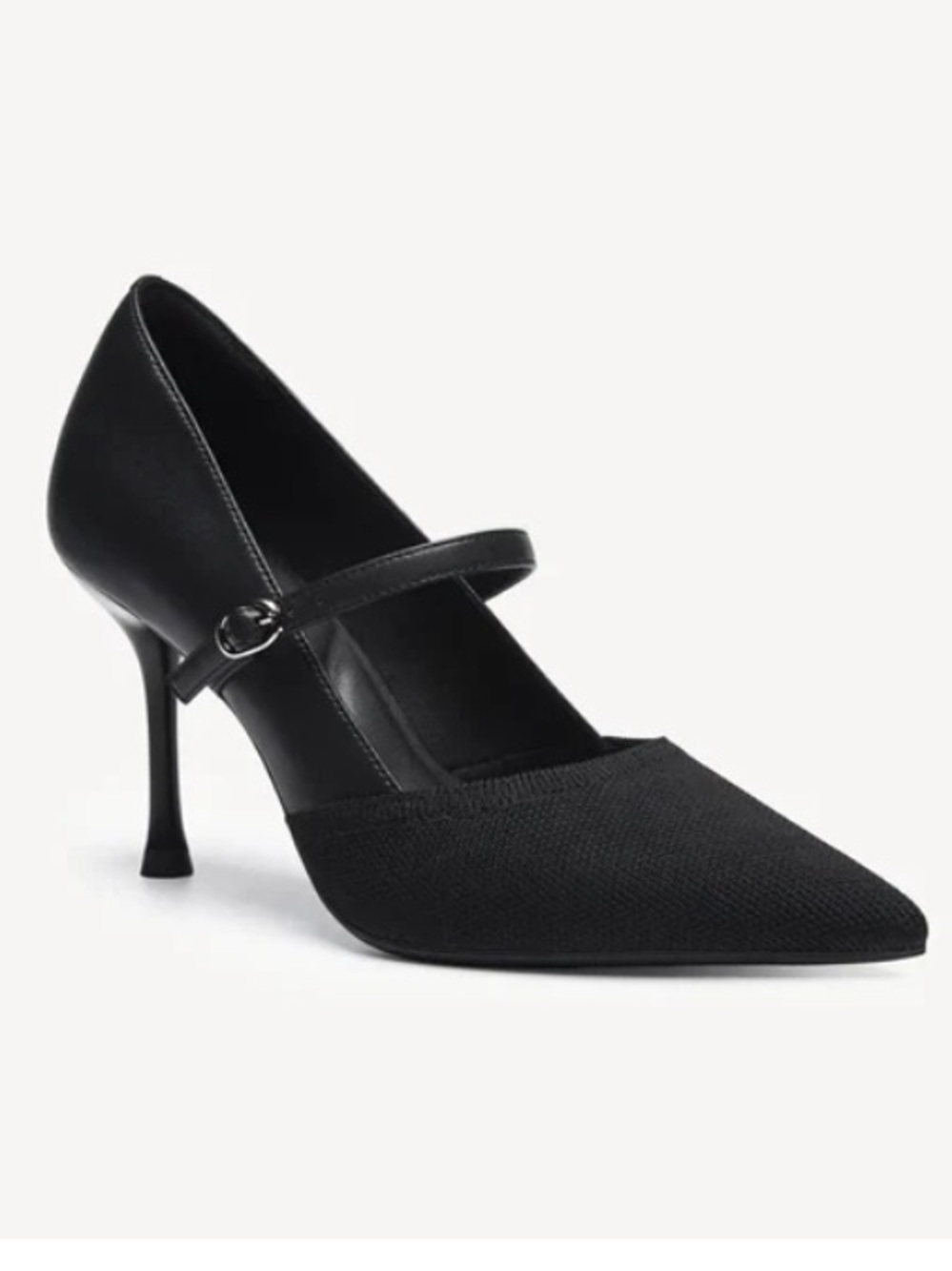 Cosy Island StyleFlex Black Knit Platform Stiletto Pumps Removable Strap New 9